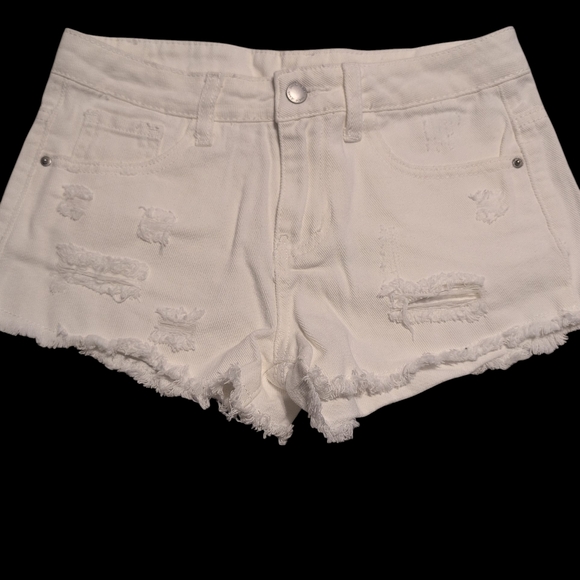 White Distressed Shorts - Picture 1 of 1